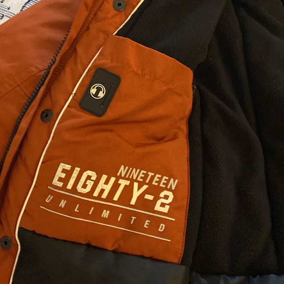 Orange Fur-Lined kids Winter Jacket - Picture 6 of 16